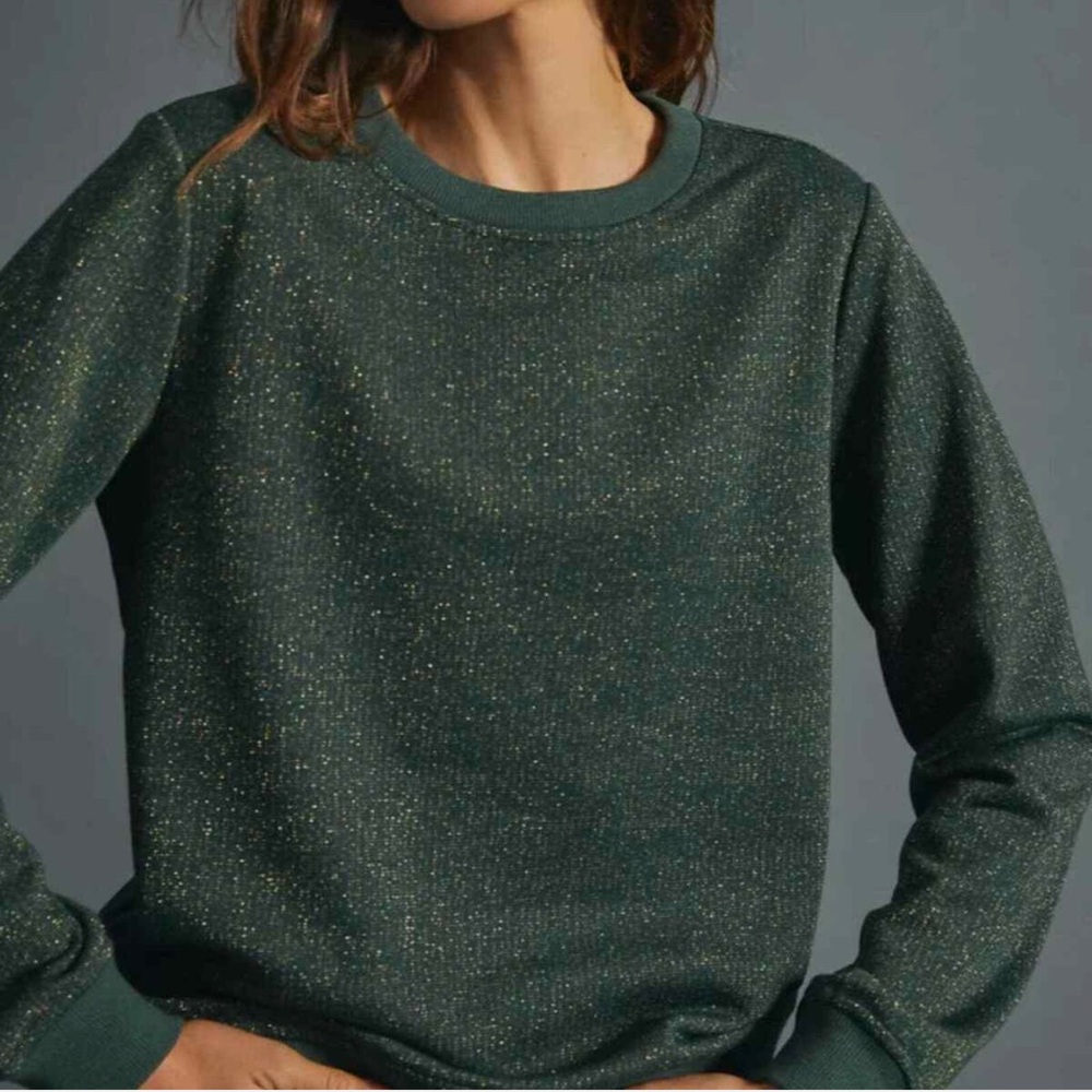 NWOT Anthropologie Current Air Dodie Metallic Sweatshirt Women's Size M